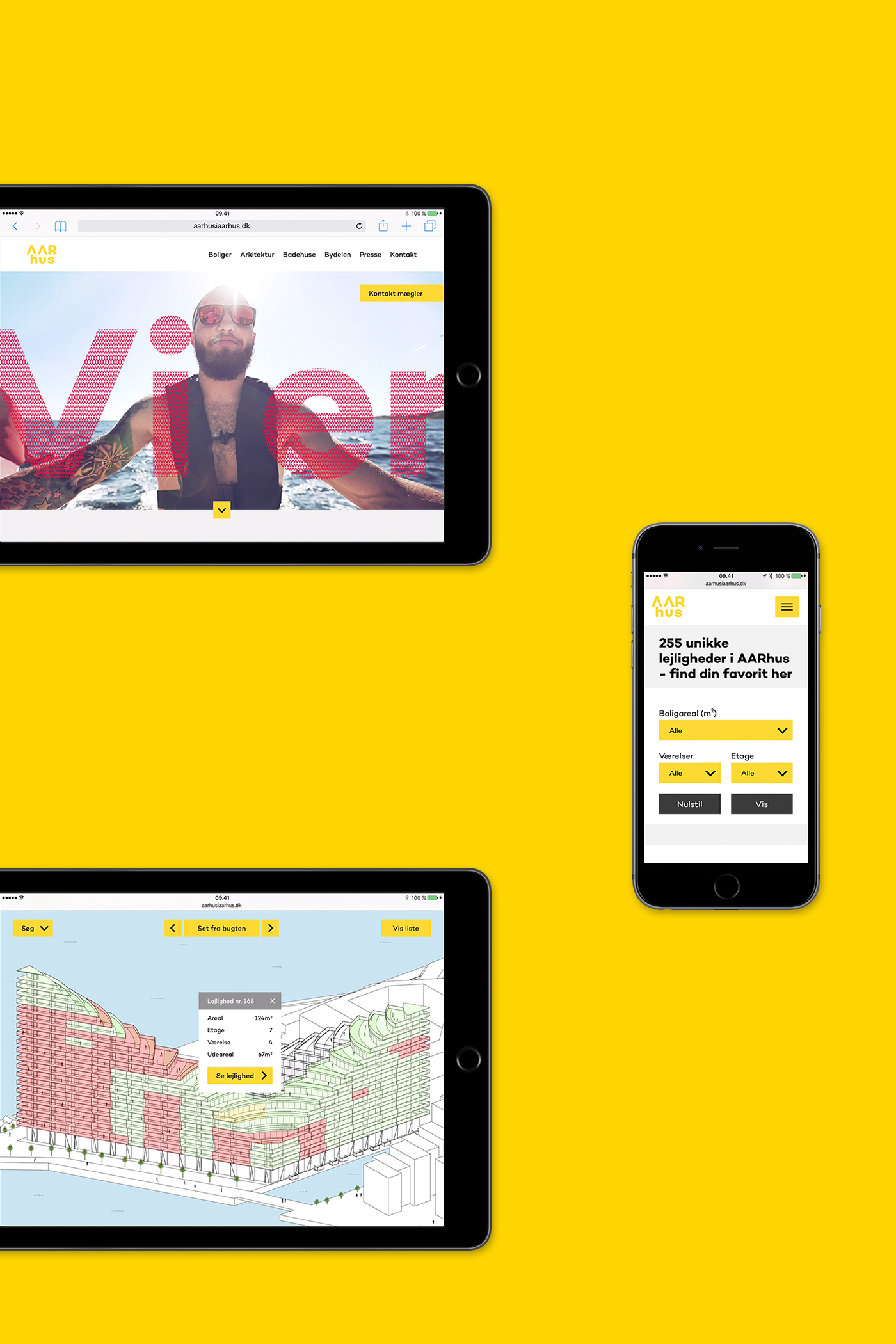 AARhus website displayed on devices