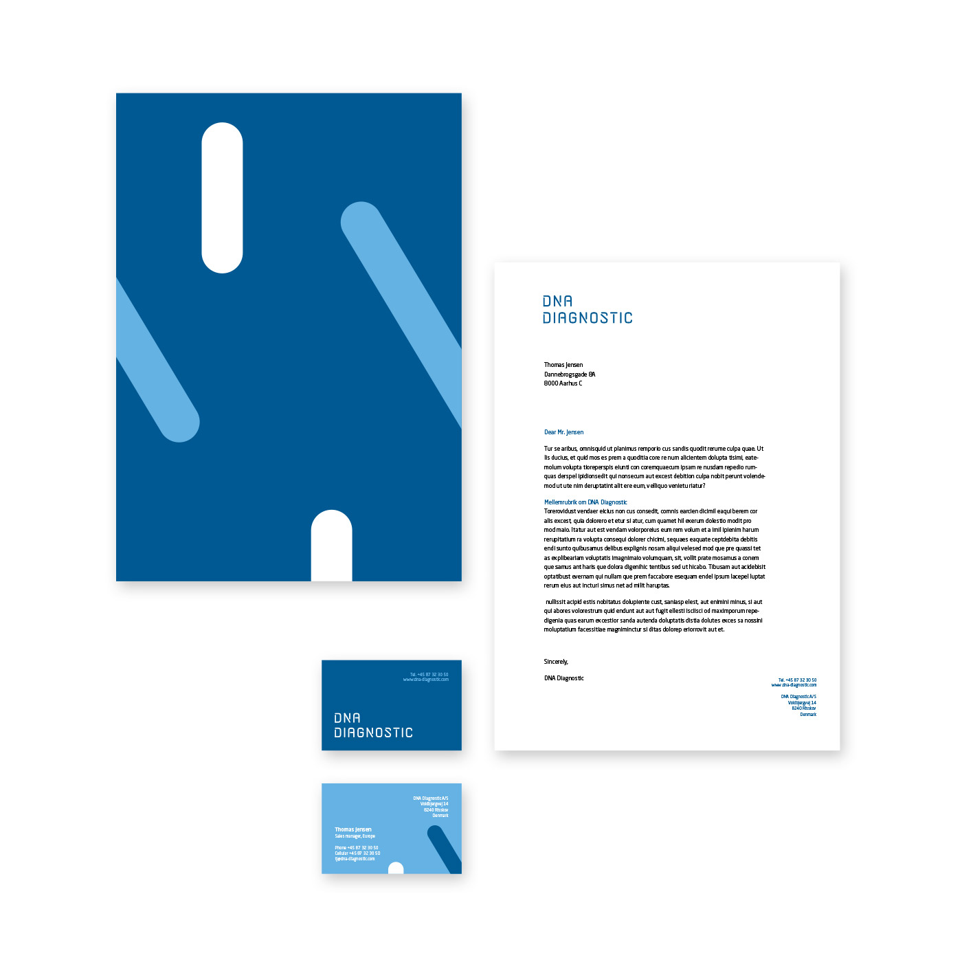 DNA Diagnostic business card and letterhead